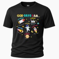 God Says I Am Outer Space Themed Bible Christian Cooling Performance Crew T-Shirt
