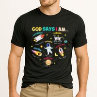 God Says I Am Outer Space Themed Bible Christian Cooling Performance Crew T-Shirt