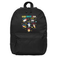 God Says I Am Outer Space Themed Bible Christian 16 in Basic Backpack