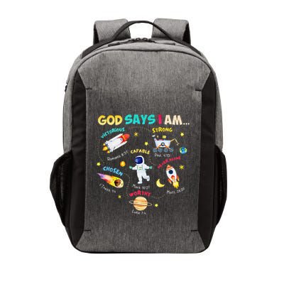 God Says I Am Outer Space Themed Bible Christian Vector Backpack
