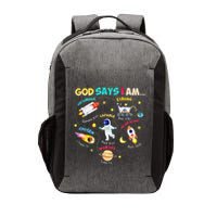 God Says I Am Outer Space Themed Bible Christian Vector Backpack
