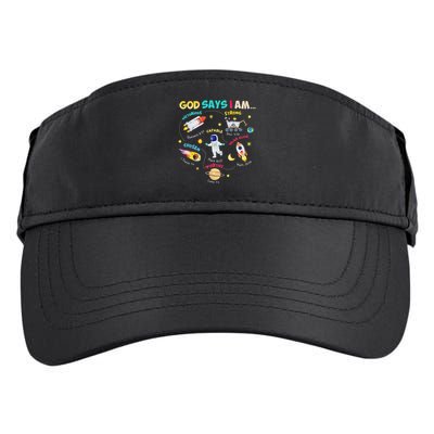 God Says I Am Outer Space Themed Bible Christian Adult Drive Performance Visor