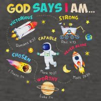 God Says I Am Outer Space Themed Bible Christian Vector Backpack
