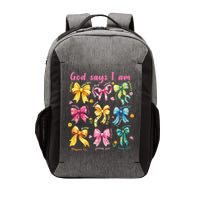 God Says I Am Coquette Bow Floral Christian Mothers Day Vector Backpack