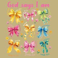 God Says I Am Coquette Bow Floral Christian Mothers Day Cooling Performance Crew T-Shirt