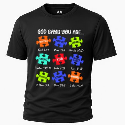 God Says I Am Autism Png Retro Autism Performance Shirt