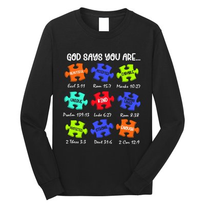 God Says I Am Autism Png Retro Autism Long Sleeve Shirt