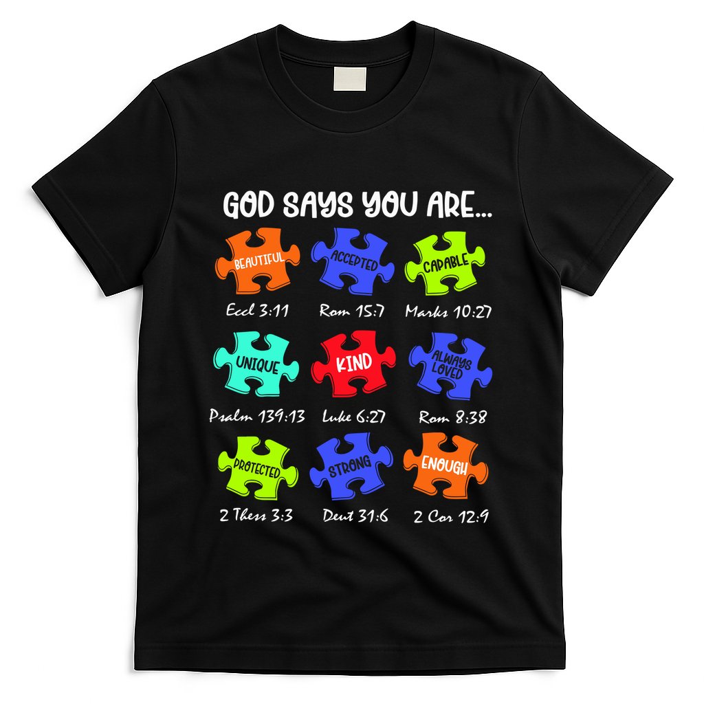 God Says I Am Autism Png Retro Autism T-Shirt