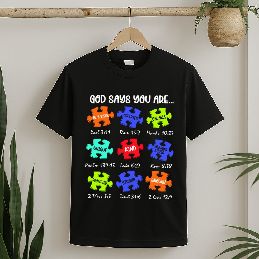 God Says I Am Autism Png Retro Autism T-Shirt