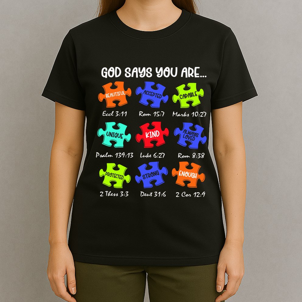 God Says I Am Autism Png Retro Autism T-Shirt