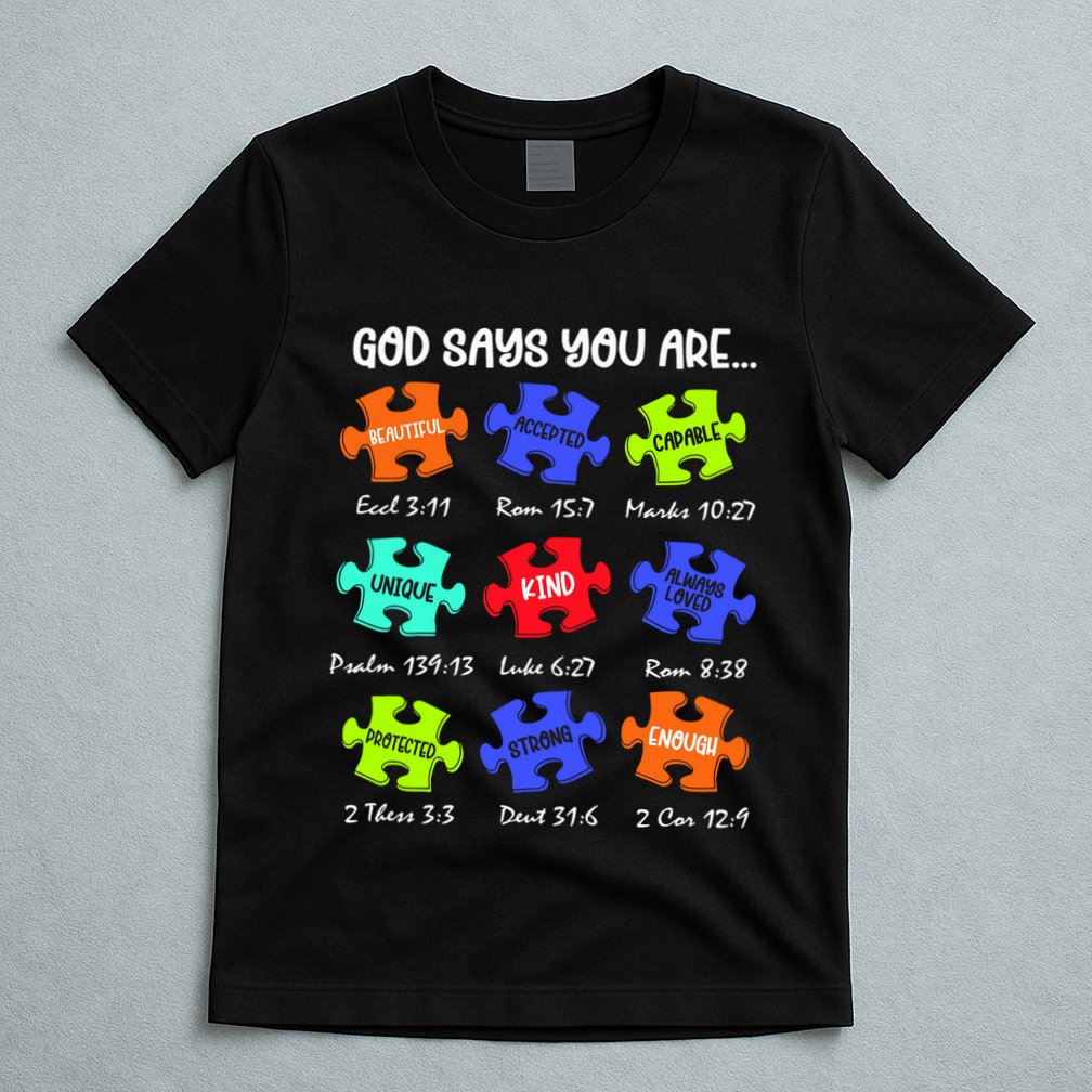 God Says I Am Autism Png Retro Autism T-Shirt