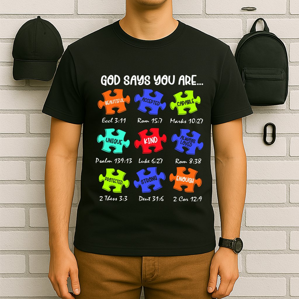 God Says I Am Autism Png Retro Autism T-Shirt