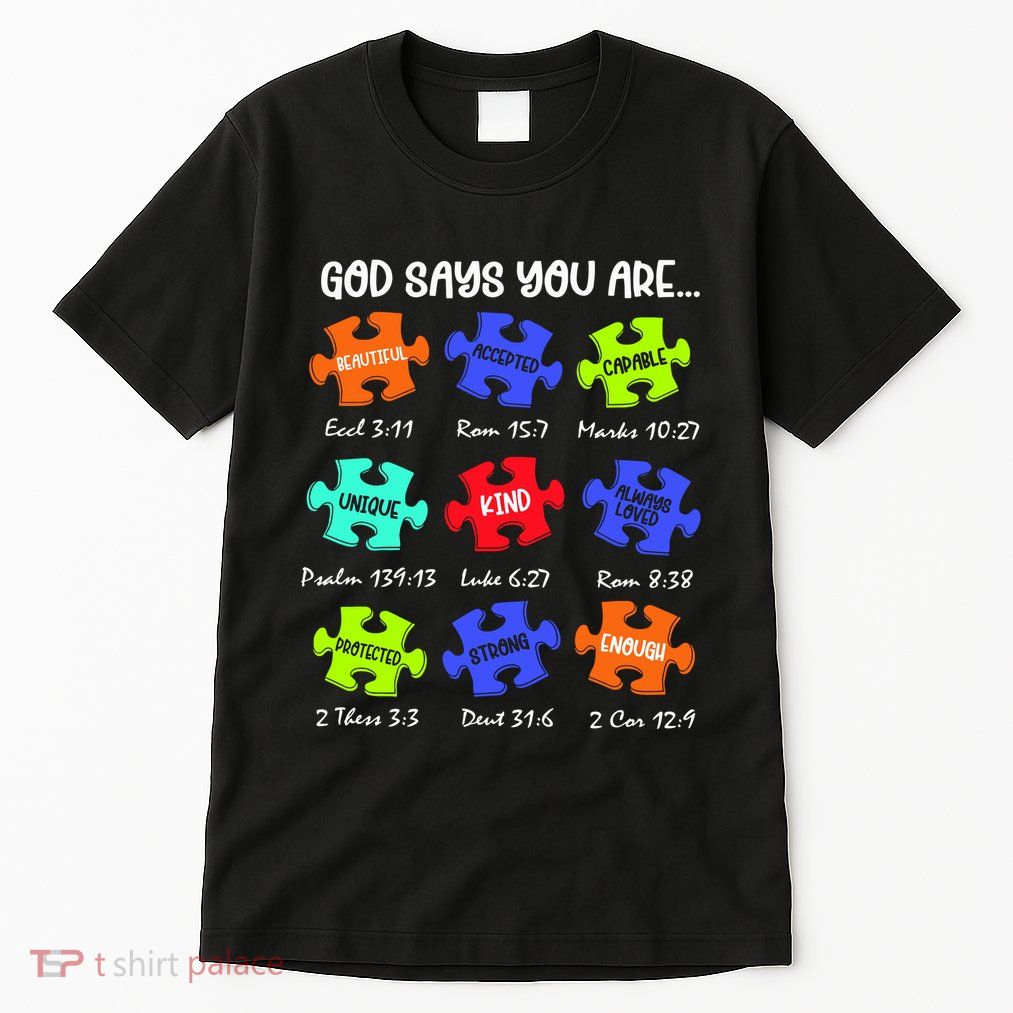 God Says I Am Autism Png Retro Autism Tall T-Shirt