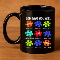 God Says I Am Autism Png Retro Autism 11oz C Handle Ceramic Mug