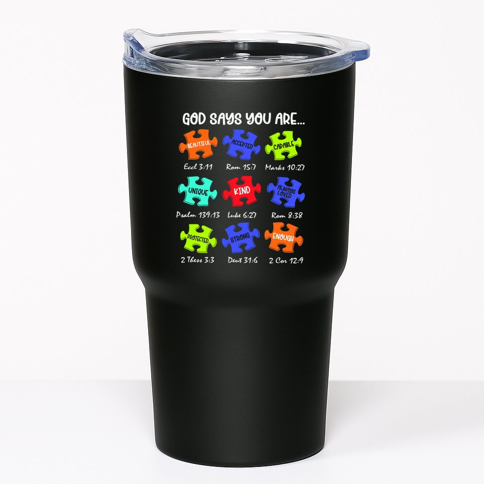 God Says I Am Autism Png Retro Autism Tumbler