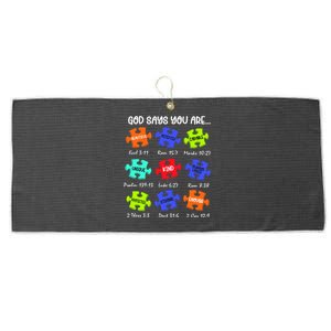 God Says I Am Autism Png Retro Autism Large Microfiber Waffle Golf Towel