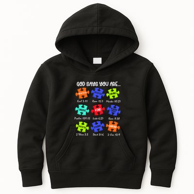 God Says I Am Autism Png Retro Autism Kids Hoodie