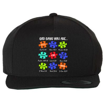 God Says I Am Autism Png Retro Autism Wool Snapback Cap