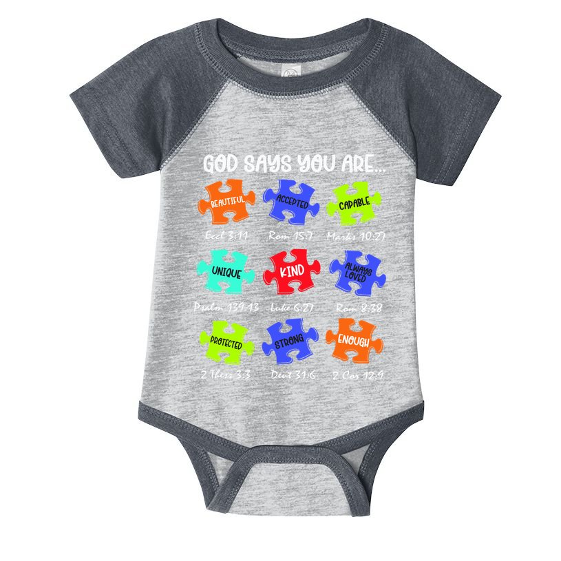 God Says I Am Autism Png Retro Autism Infant Baby Jersey Bodysuit