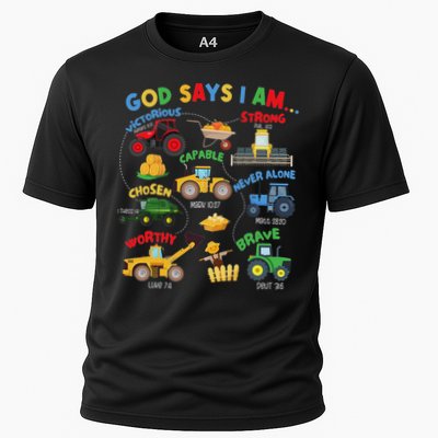 God Says I Am Bible Verse Farm Tractor Farmer Tractors Performance Shirt