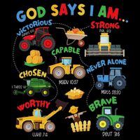 God Says I Am Bible Verse Farm Tractor Farmer Tractors Bucket Hat