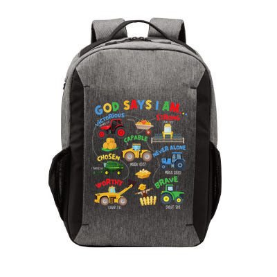 God Says I Am Bible Verse Farm Tractor Farmer Tractors Vector Backpack