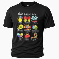 God Says I Am Autism Awareness Be Kind Christian Jesus Cooling Performance Crew T-Shirt