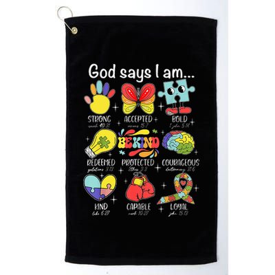 God Says I Am Autism Awareness Be Kind Christian Jesus Golf Towel