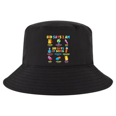 God Says I Am 100 Days Of School Christ Bible Saying Graphic Cool Comfort Performance Bucket Hat