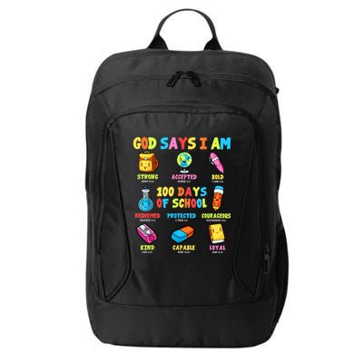 God Says I Am 100 Days Of School Christ Bible Saying Graphic City Backpack