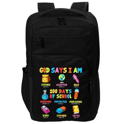 God Says I Am 100 Days Of School Christ Bible Saying Graphic Impact Tech Backpack