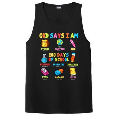 God Says I Am 100 Days Of School Christ Bible Saying Graphic PosiCharge Competitor Tank