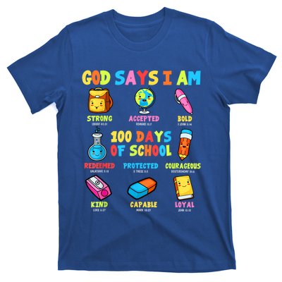 God Says I Am 100 Days Of School Christ Bible Saying Graphic T-Shirt