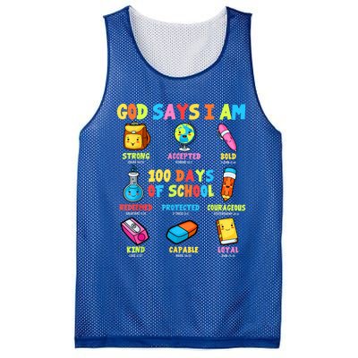 God Says I Am 100 Days Of School Christ Bible Saying Graphic Mesh Reversible Basketball Jersey Tank