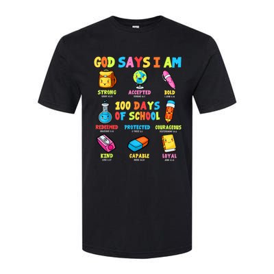 God Says I Am 100 Days Of School Christ Bible Saying Graphic Softstyle CVC T-Shirt