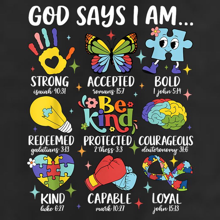 God Says I Am Be Kind Autism Awareness SPED  Cool Comfort Performance Bucket Hat