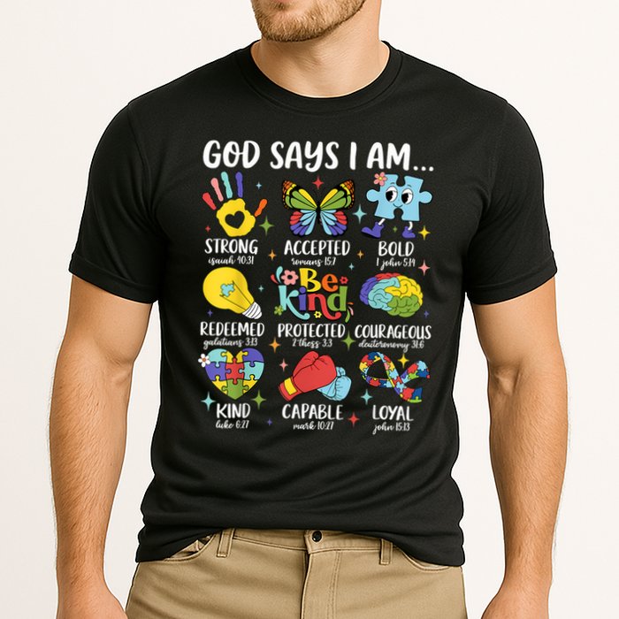 God Says I Am Be Kind Autism Awareness SPED  Cooling Performance Crew T-Shirt