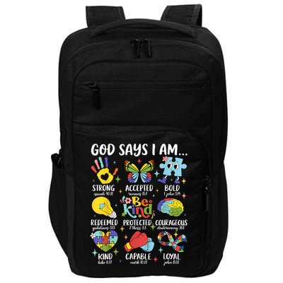 God Says I Am Be Kind Autism Awareness SPED  Impact Tech Backpack