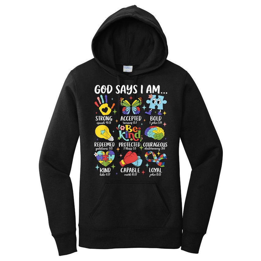 God Says I Am Be Kind Autism Awareness SPED  Women's Pullover Hoodie