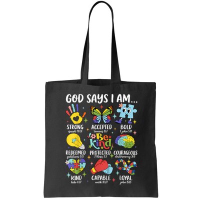 God Says I Am Be Kind Autism Awareness SPED  Bag