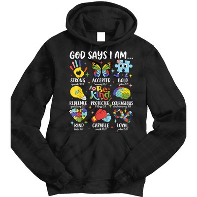 God Says I Am Be Kind Autism Awareness SPED  Tie Dye Hoodie