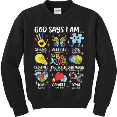 God Says I Am Be Kind Autism Awareness SPED  Kids Sweatshirt