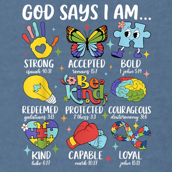 God Says I Am Be Kind Autism Awareness SPED  Garment-Dyed Sweatshirt