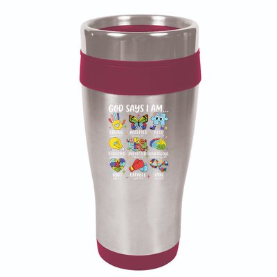 God Says I Am Be Kind Autism Awareness SPED  16oz Travel Tumbler