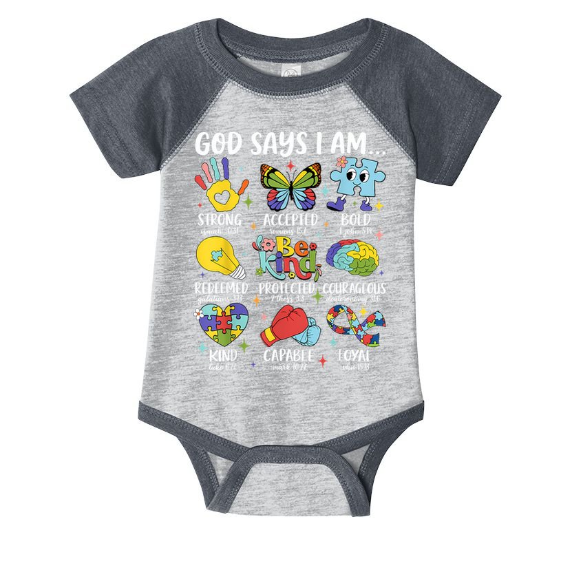 God Says I Am Be Kind Autism Awareness SPED  Infant Baby Jersey Bodysuit