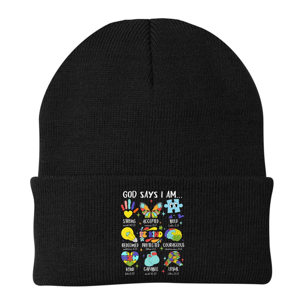 God Says I Am Be Kind Autism Awareness SPED Women Beanie