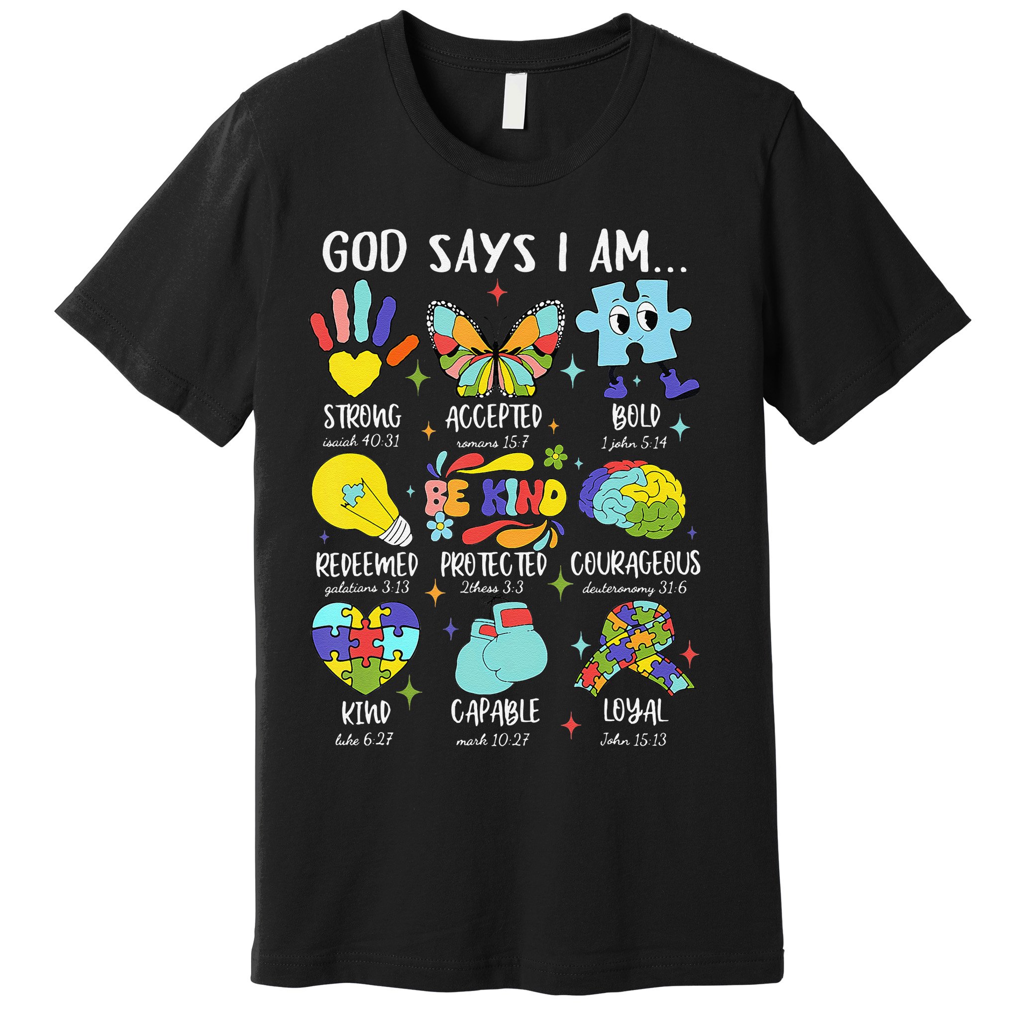 God Says I Am Be Kind Autism Awareness SPED Women Premium T-Shirt