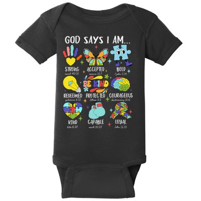 God Says I Am Be Kind Autism Awareness SPED Women Baby Bodysuit
