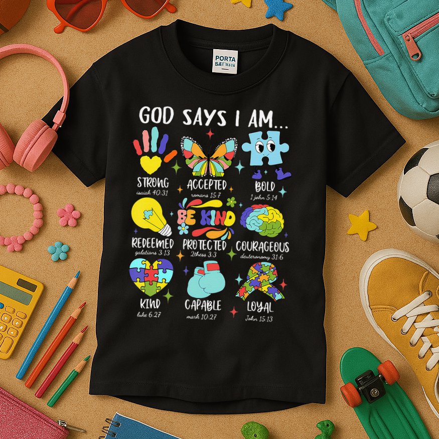 God Says I Am Be Kind Autism Awareness SPED Women Kids T-Shirt