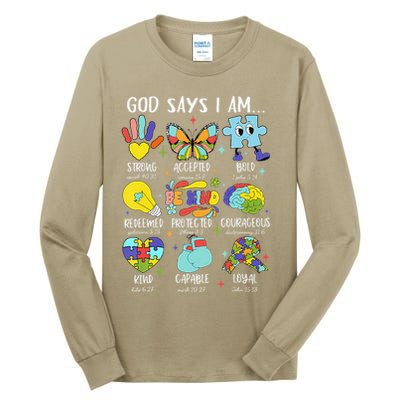 God Says I Am Be Kind Autism Awareness SPED Women Tall Long Sleeve T-Shirt